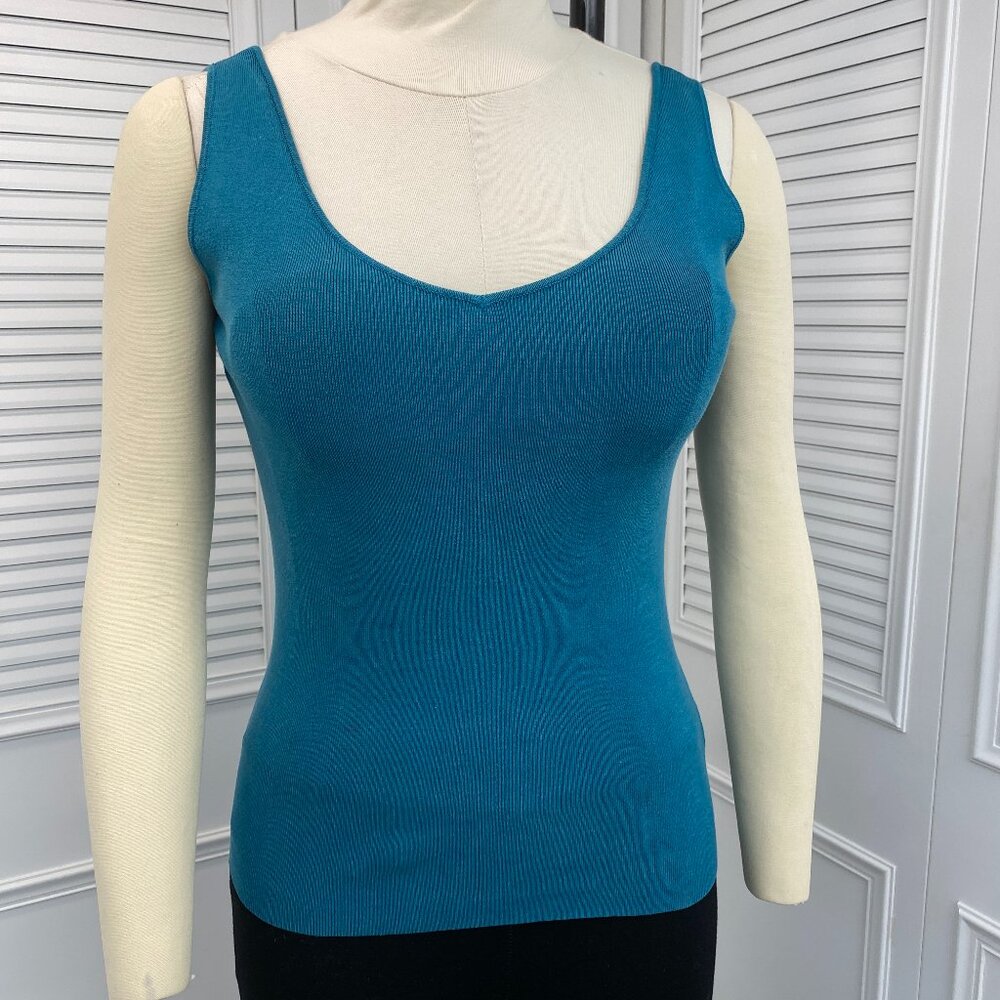 Dana Buckman Sleevless Sweater Sz. S Dark Turquoise - Picture 2 of 7